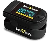 Zacurate 500C Elite Fingertip Pulse Oximeter Blood Oxygen Saturation Monitor with Silicon Cover, Batteries and Lanyard (Mystic Black)