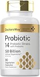 Doctor's Way Probiotic Supplement | 50 Billion Active Organisms | 90 Capsules | 14 Strains with Prebiotic | for Men and Women | Vegetarian, Non-GMO, Gluten Free