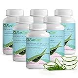 AloeCure Probiotics + Enzyme Capsules for Women's Digestive Health with 10 Billion CFU - Daily Aloe Supplement, Full Spectrum Probiotic + Prebiotic Supplement, Gut Support with Enzymes, 30 Capsules