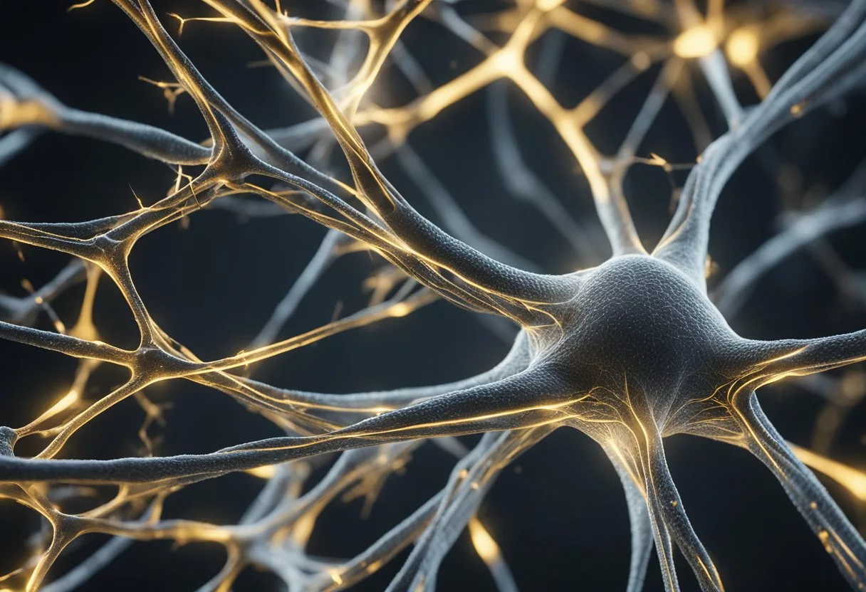Neurons firing rapidly, forming new connections and strengthening existing ones, as the brain undergoes intensive learning, reshaping its structure and enhancing its functionality