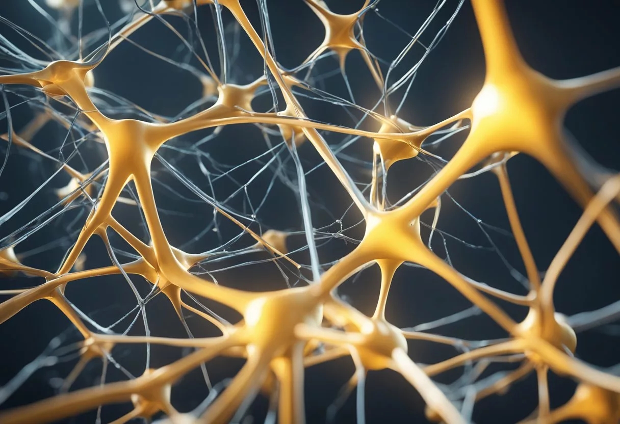 A network of neurons firing and forming new connections, shaping the brain's structure and function in response to intensive learning