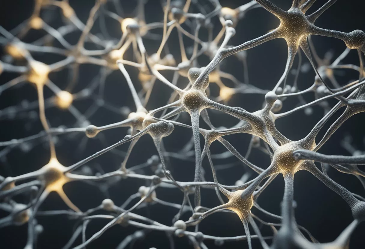 A network of interconnected neurons forming new connections, symbolizing brain plasticity and health