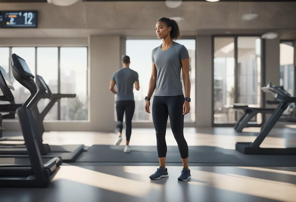 A person using a fitness tracker to monitor daily calorie burn