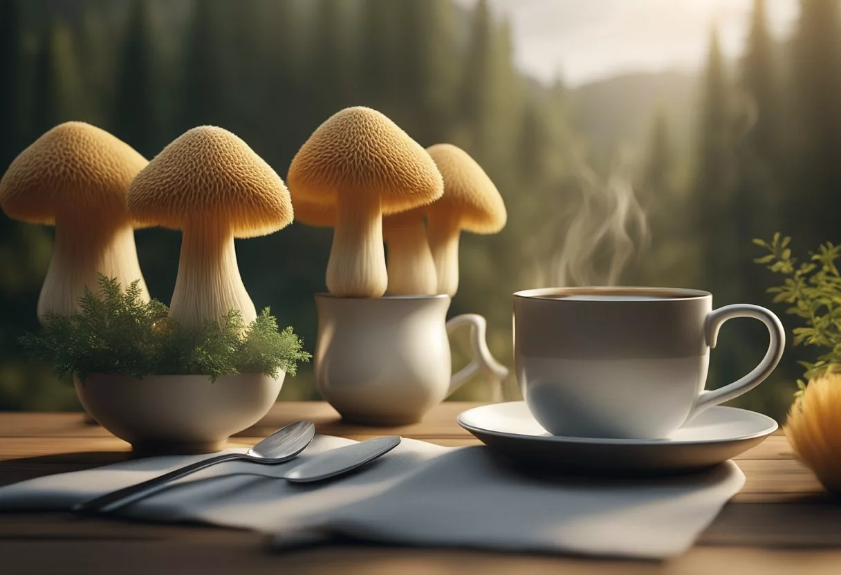 Lion's mane mushrooms steep in hot water for tea