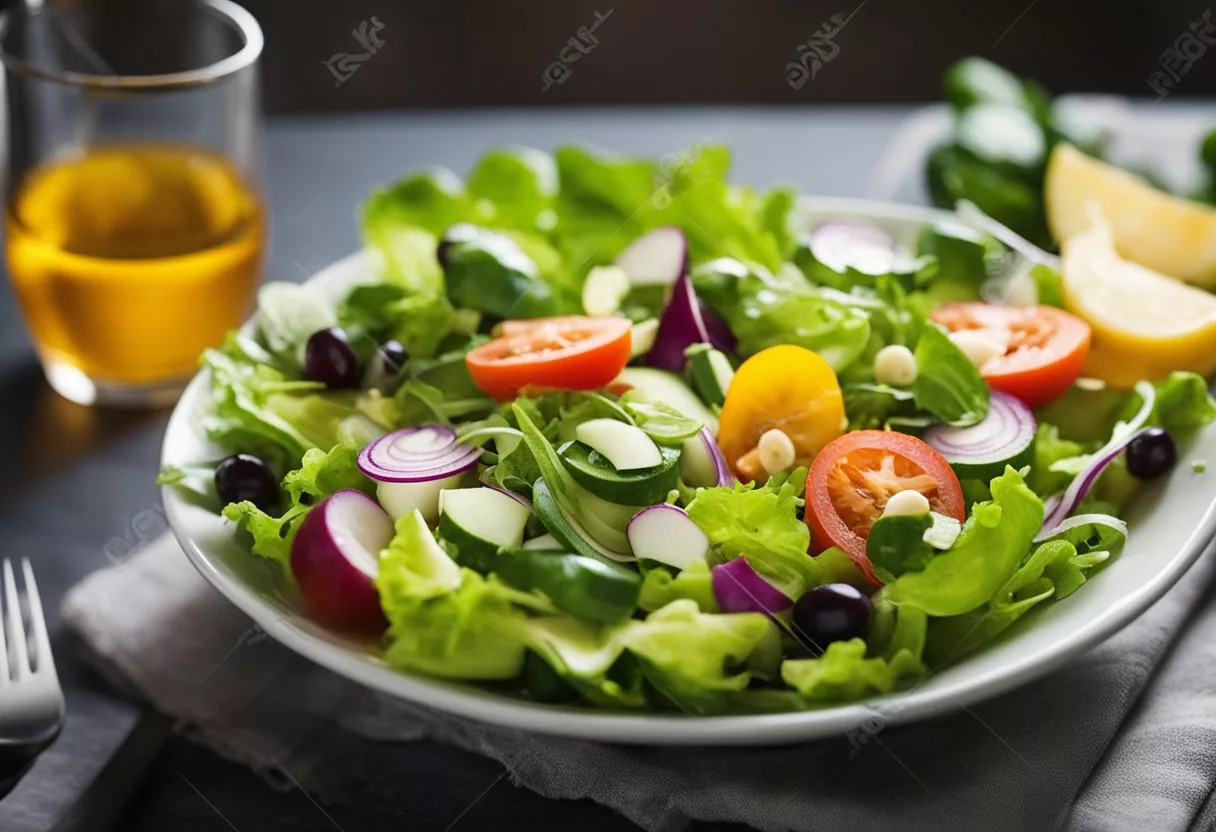 A vibrant salad enters the body, triggering a surge of energy and strengthening the immune system