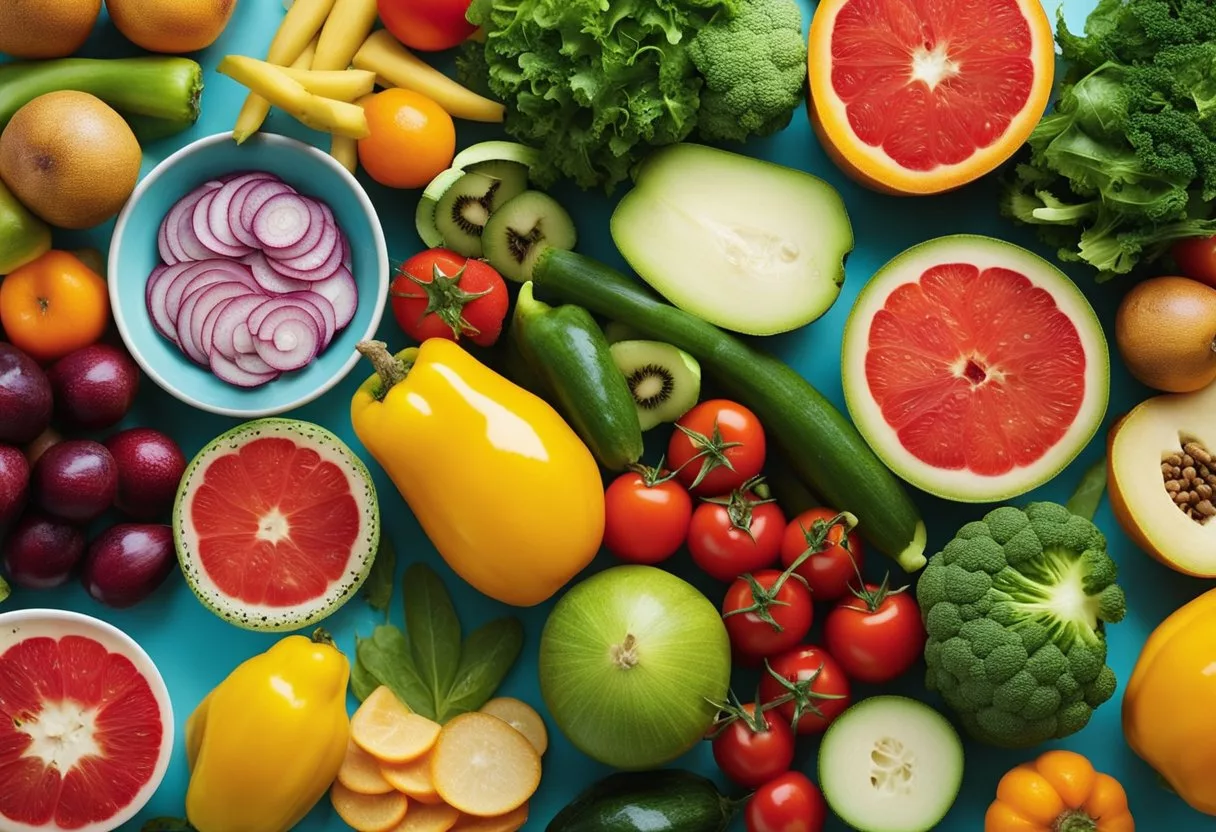 A colorful array of fresh vegetables and fruits, arranged in a vibrant salad bowl, showcasing the diversity of culinary options