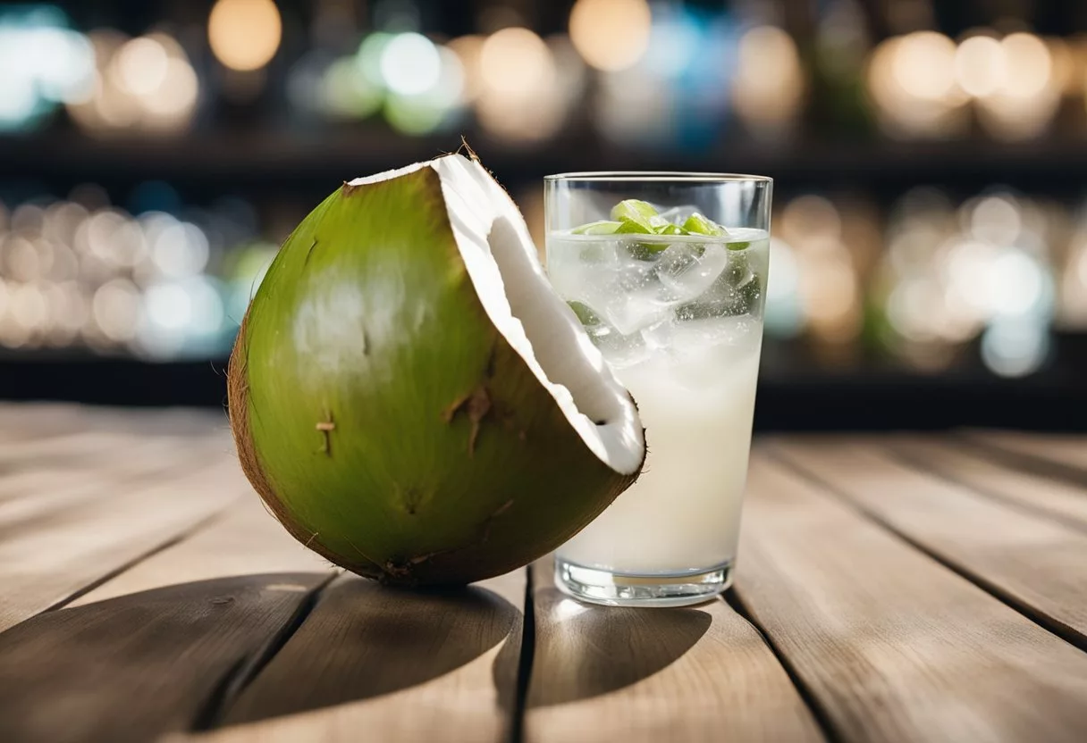 A person drinking coconut water daily, feeling refreshed and hydrated. Comparing it to other beverages, they notice improved digestion and energy levels