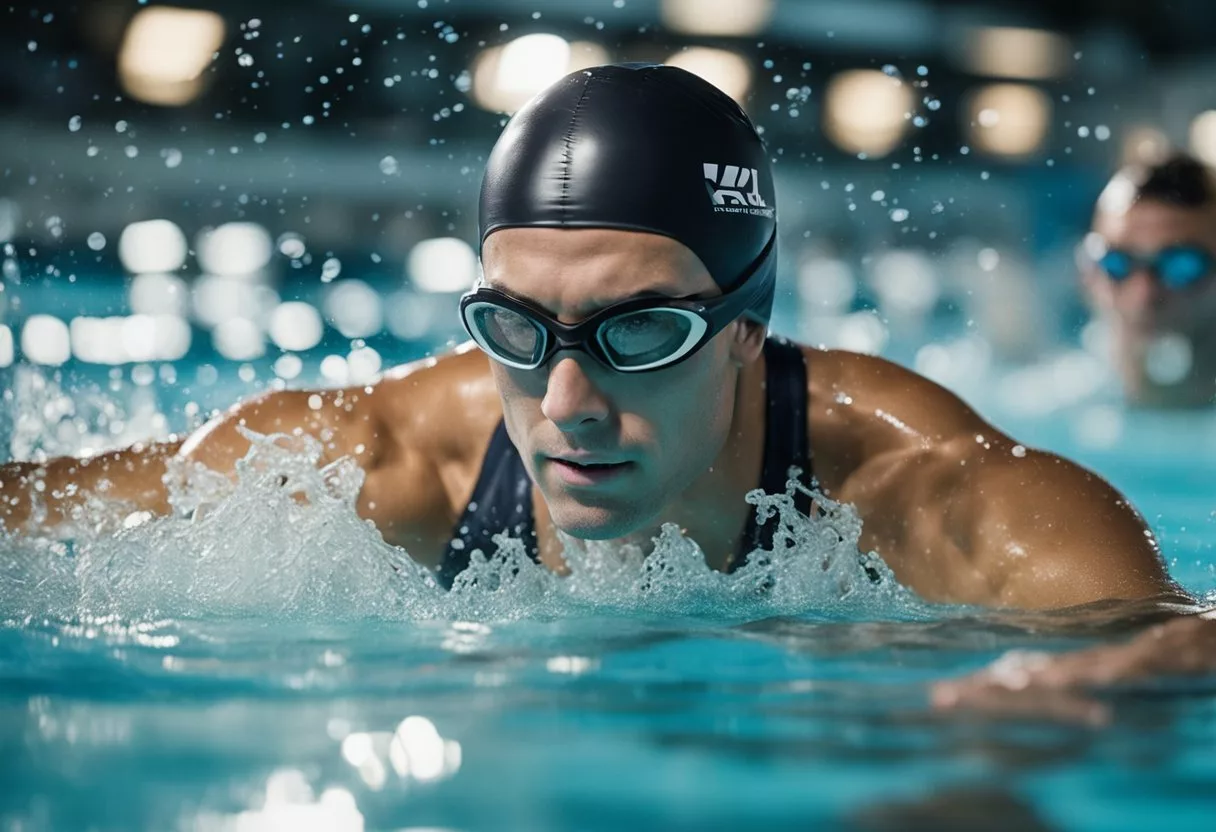 A swimmer's body thrives with daily hydration and nutrition, fueling muscles and maintaining energy levels. The water's resistance builds strength and endurance, while the body's natural cooling system prevents overheating