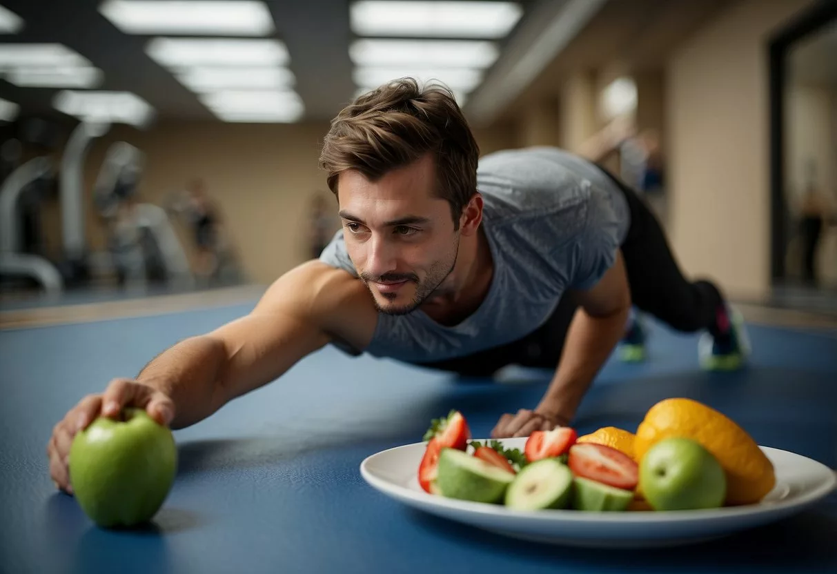 A person exercising and eating healthy to manage insulin resistance and lose weight