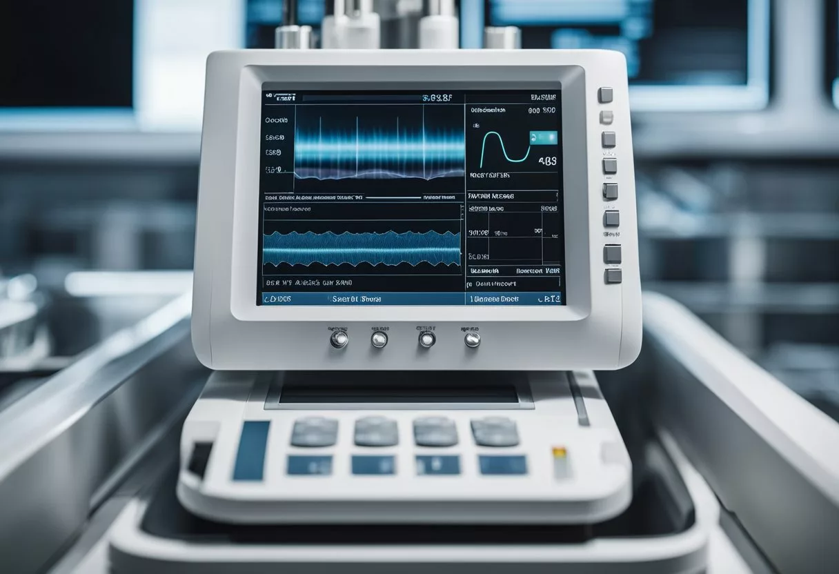 A high-resolution ultrasound machine measures the thickness of carotid artery walls