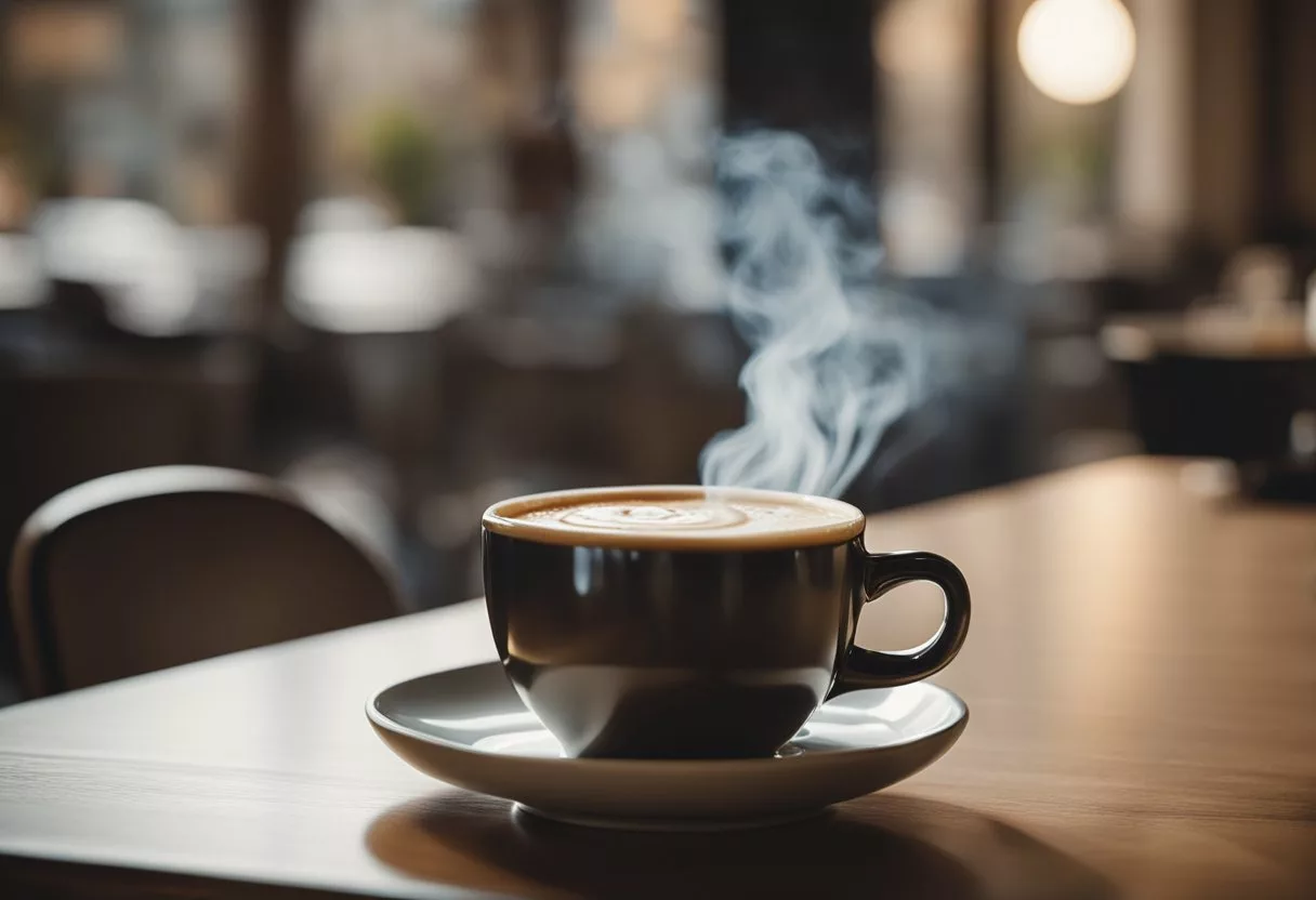 A steaming cup of Java Burn sits on a table, surrounded by smiling faces and positive testimonials