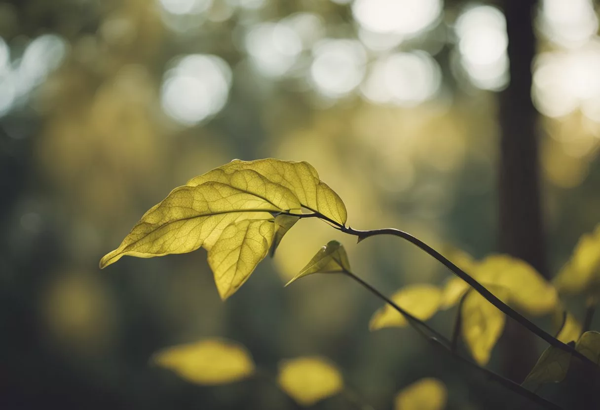 A wilted plant with drooping leaves and yellowing edges