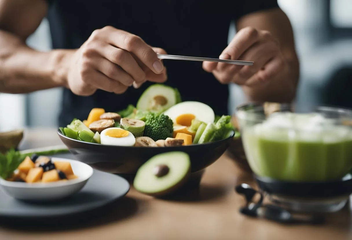 Athlete checking glycemic index of foods before workout