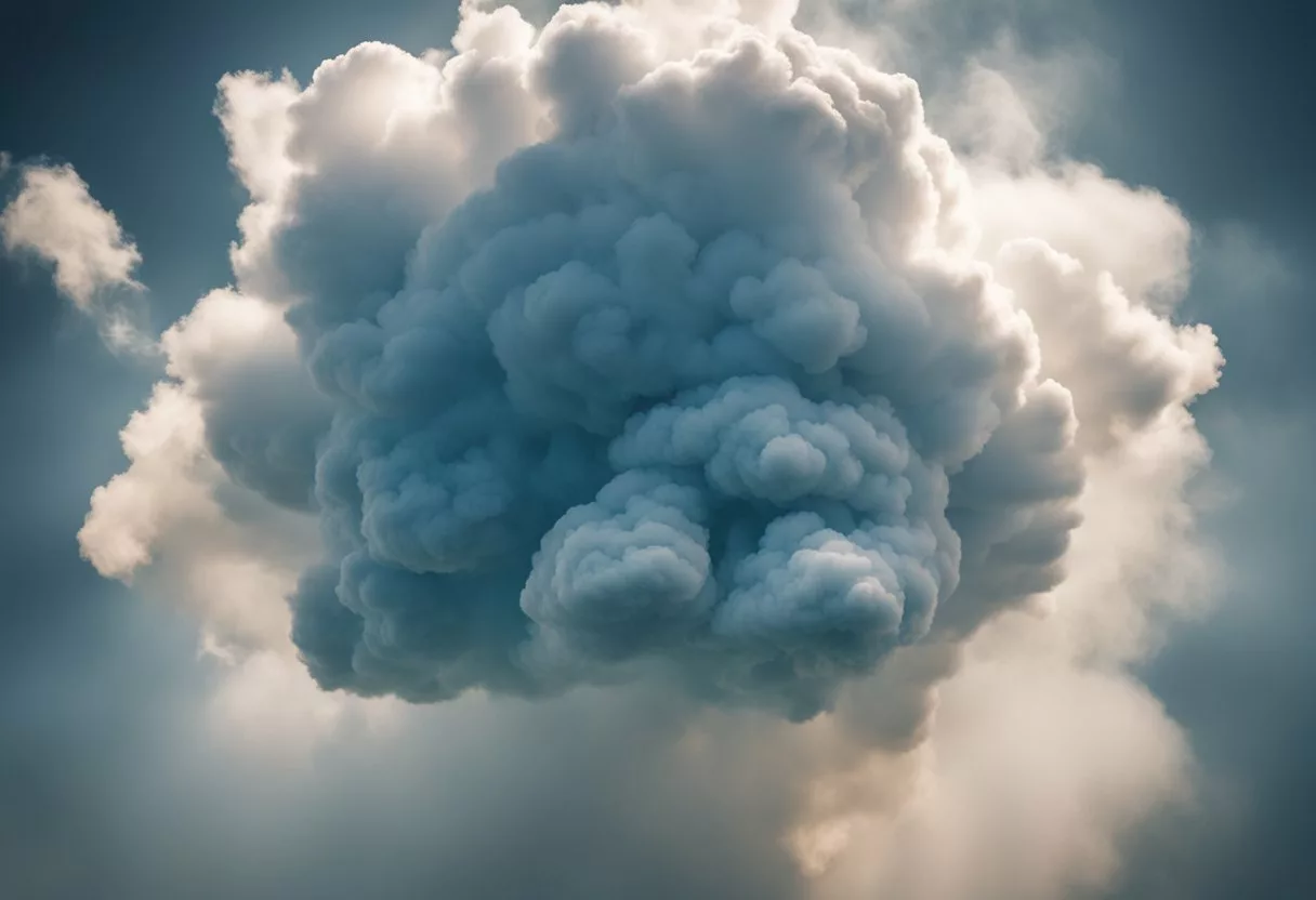 A cloud of toxic gas forms as bleach and ammonia mix in a small, enclosed space