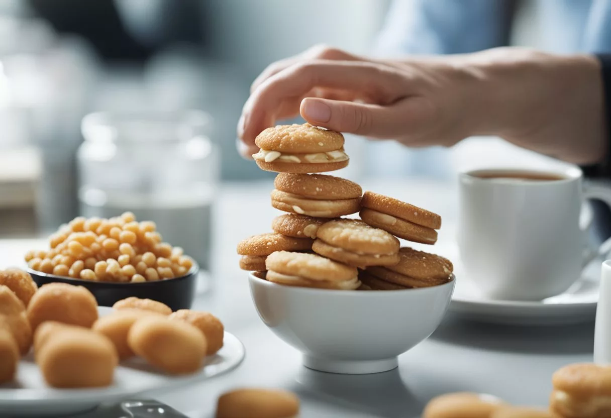 A person reaching for a sugary snack to treat low blood sugar