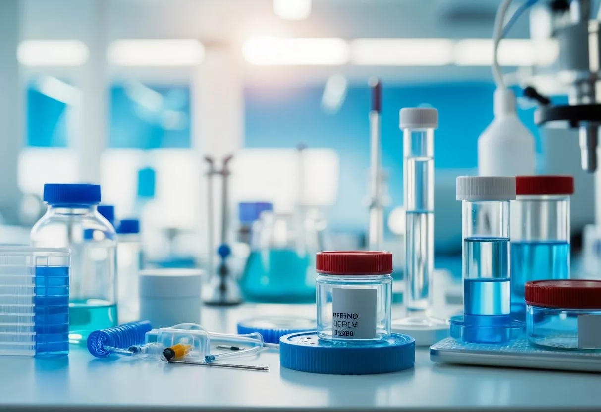 A laboratory setting with various equipment and tools used in pharmaceutical trials