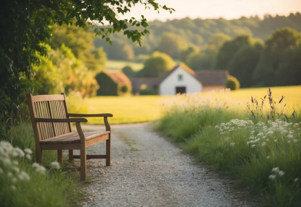 A serene countryside setting with a peaceful, welcoming atmosphere. A symbol of hope and healing, with a warm, inviting environment for recovery